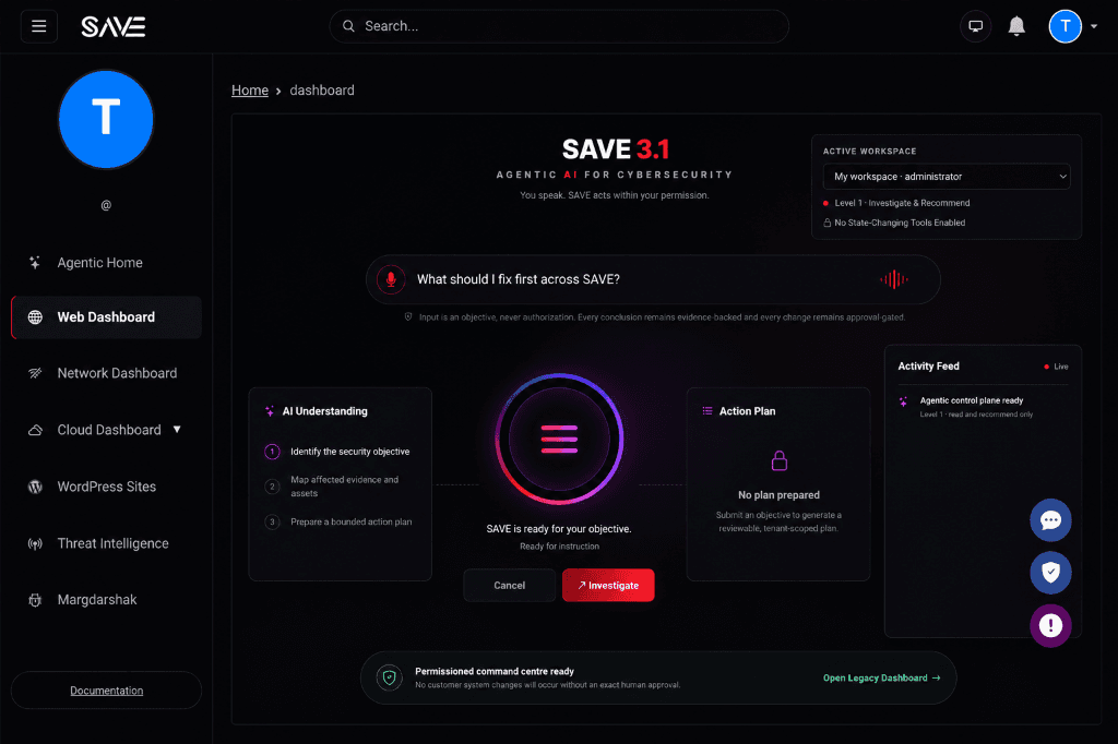 SAVE 3.1 Agentic AI Cybersecurity Dashboard