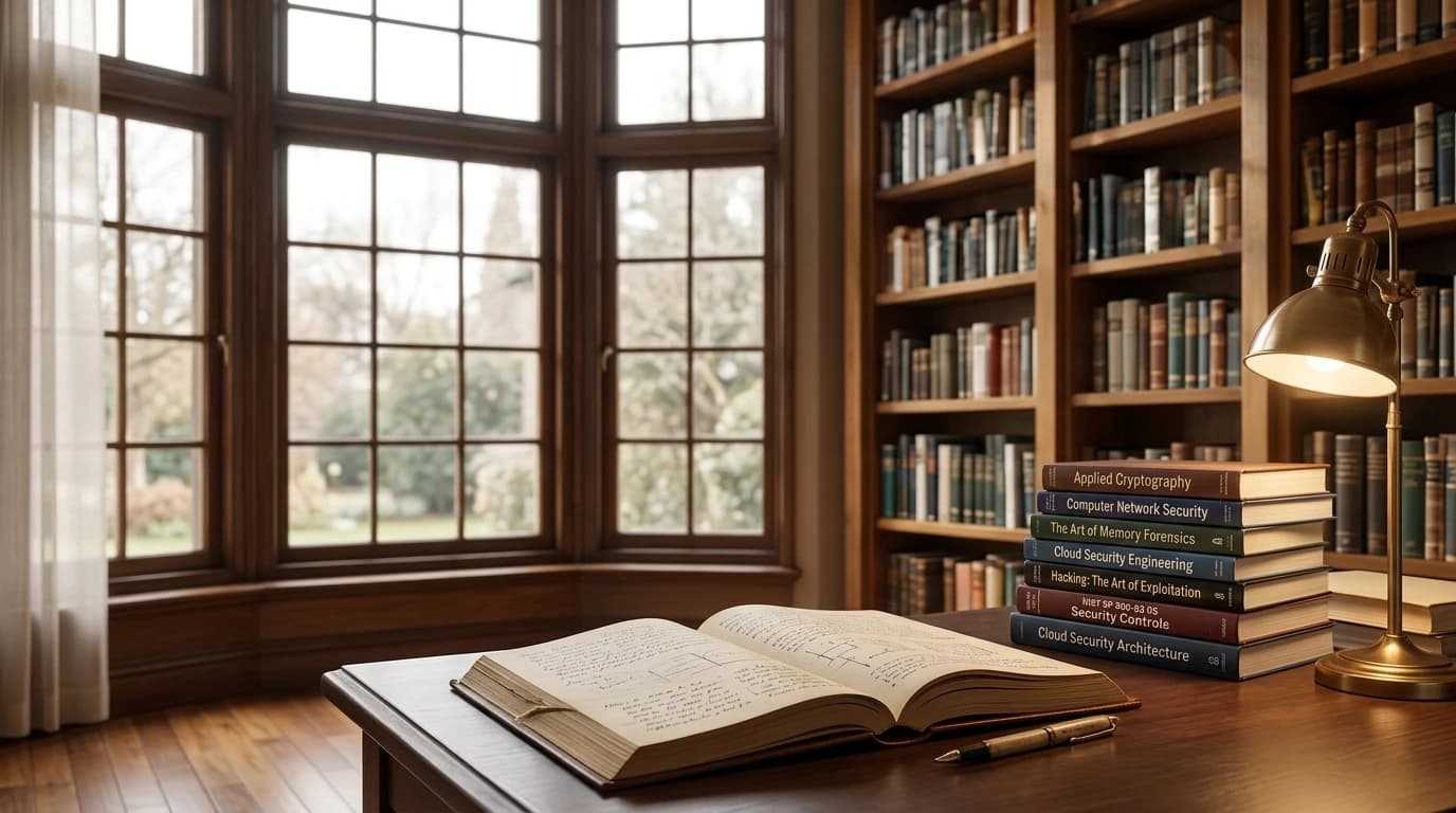 Curated Academic Cybersecurity Library Bookshelves